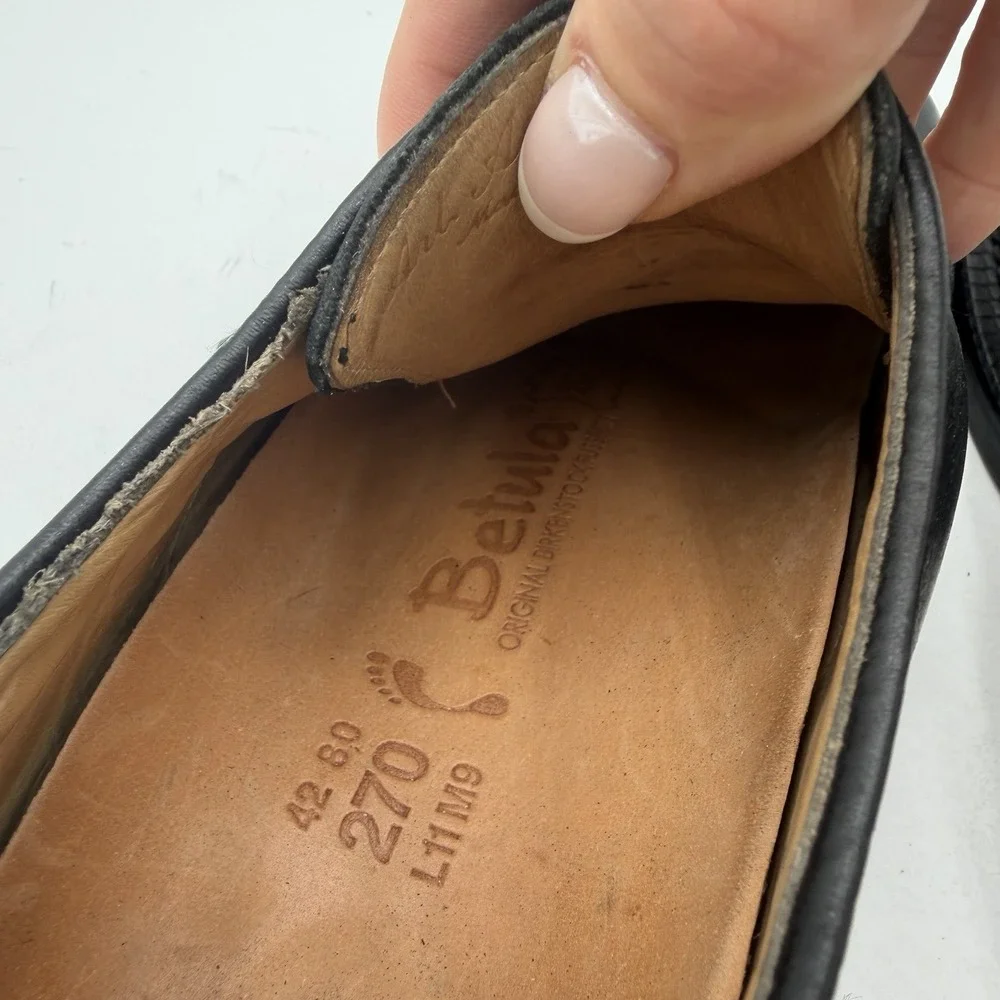 Betula Birkenstock Vintage Black Derby Shoes Leather Men's Size 9 Womens 11